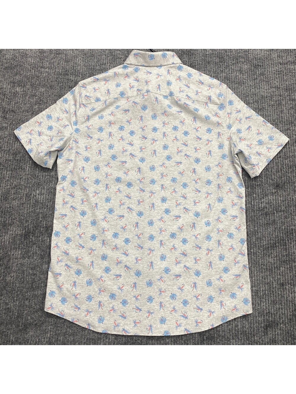 Southern Tide Performance Button Down Shirt Mens S Gray Fishing Bait Geometric - Picture 3 of 9